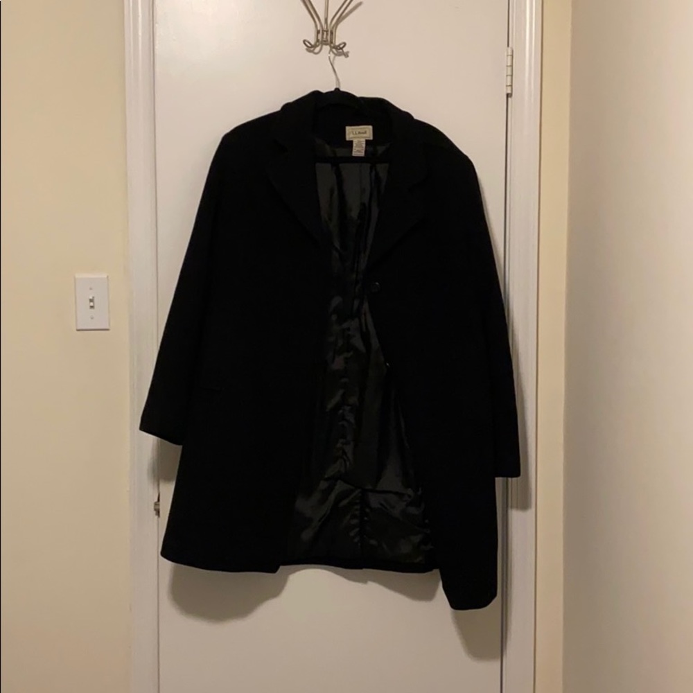 LL Bean Classic Lambswool Polo Coat, Three-Quarter